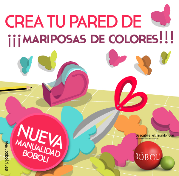MANUALIDAD BÓBOLI MARIPOSAS DE COLORES