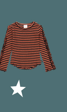 Maglietta jersey a righe per ragazza