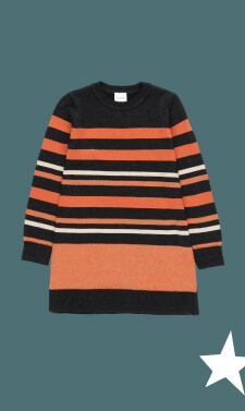 Vestito maglieria a righe per ragazza