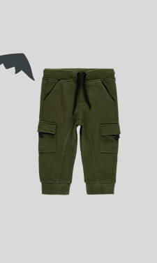 Pantaloni felpati tinta per bimbo