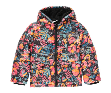 Technical fabric parka floral for girl