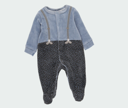 Velour play suit for baby