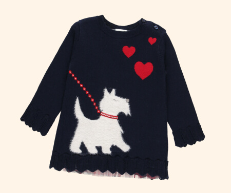 Knitwear dress "puppy" for baby girl